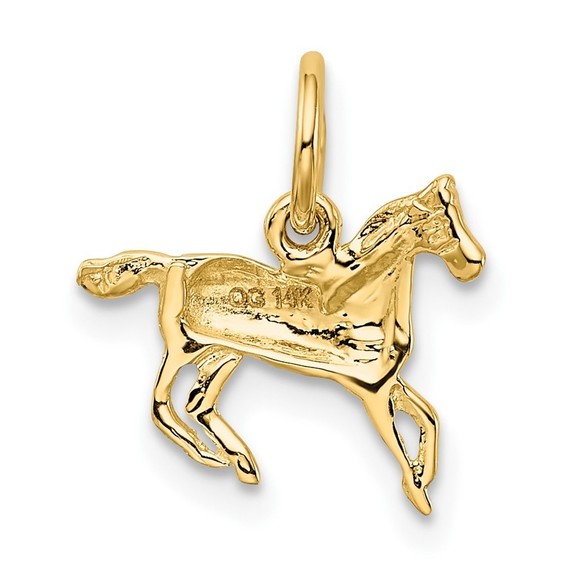 10K Gold Polished Horse Charm - Picture 3 of 4